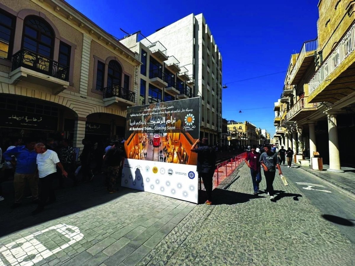 منتصف الشهر المقبل موعد افتتاح خط الترام في شارع الرشيد